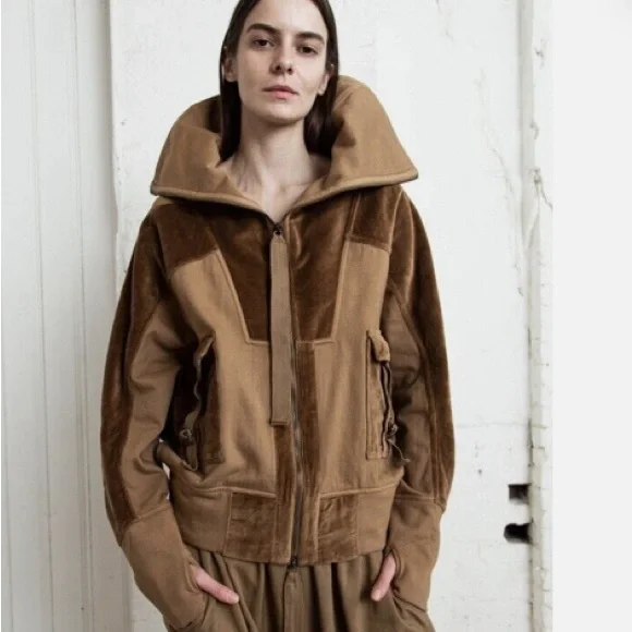 Free People x Nicholas K Bastie Sweatshirt Jacket Earth NWOT - Picture 7 of 8